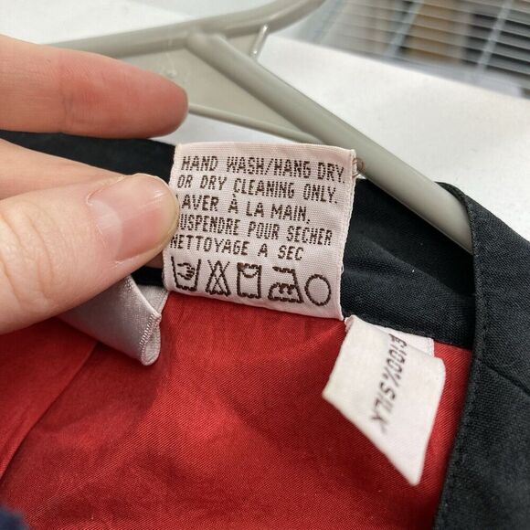 Vintage 80’s GoSilk Women's Long Black Red Check Jacket Size 3X Retro Slouchy - Picture 15 of 16